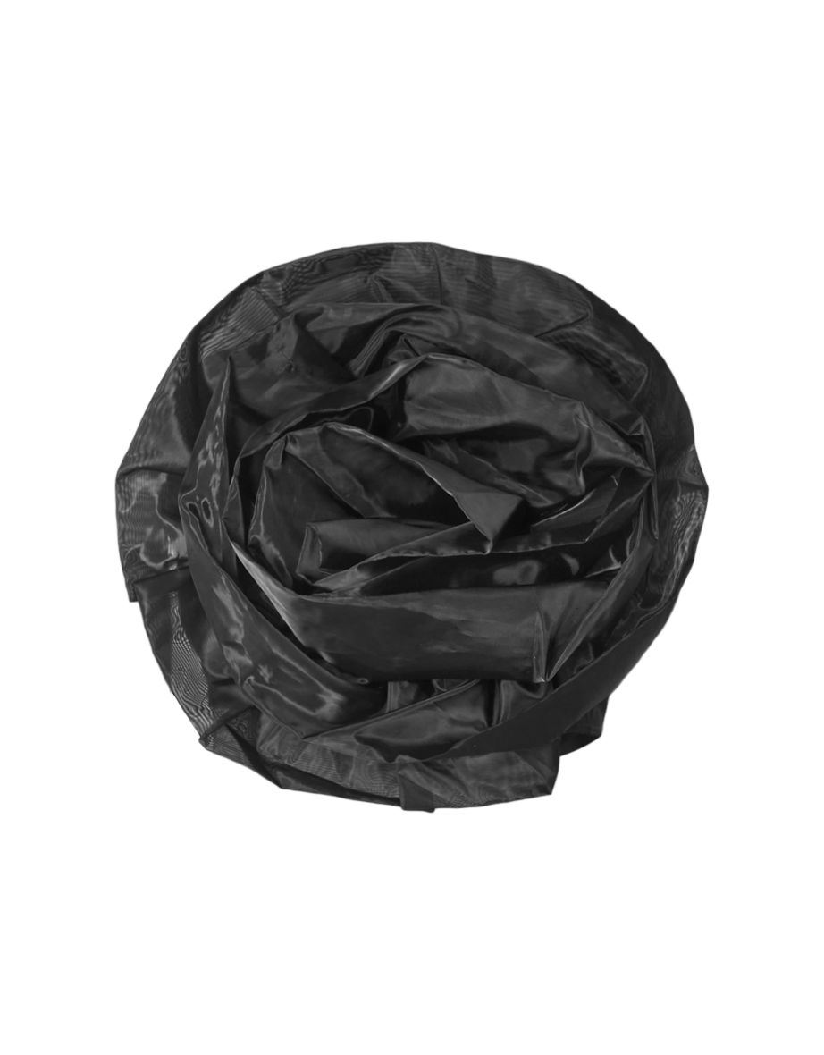 Black Organza Flower Applique Bandeau Top - 4