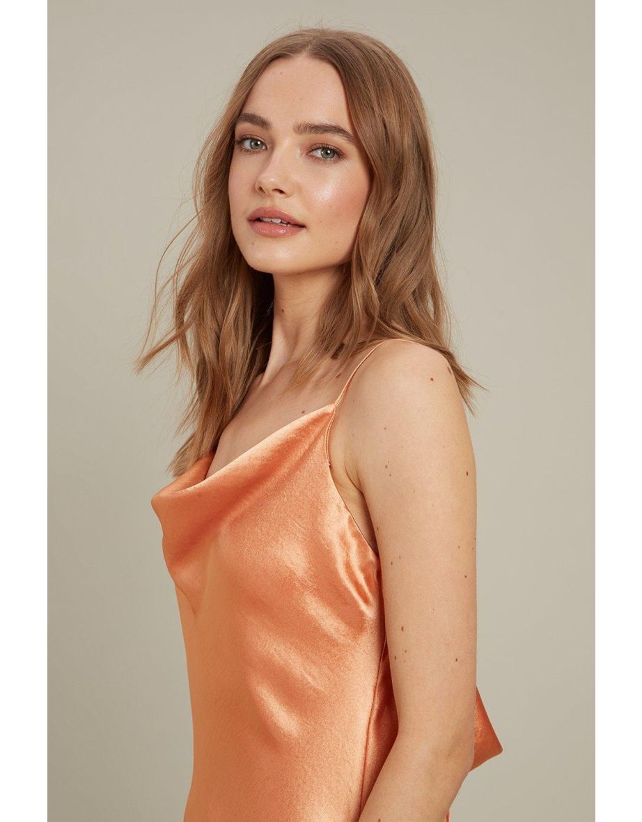 Satin Maxi Tie Back Slip Dress - 3