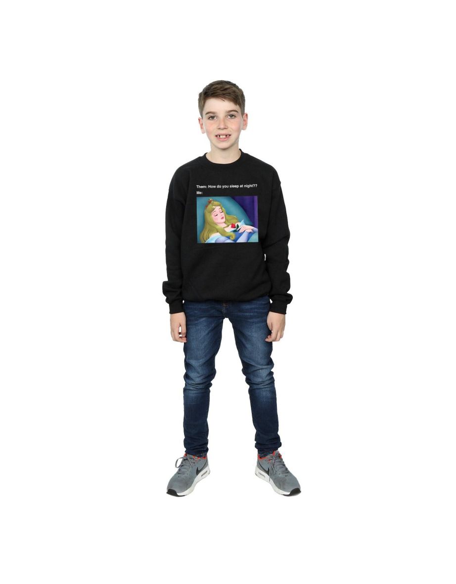 Disney Boys Sleeping Beauty Meme Sweatshirt - Black - 3
