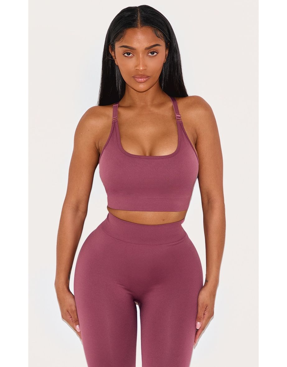 Shape Burgundy Seamless Active Cupped Sports Bra