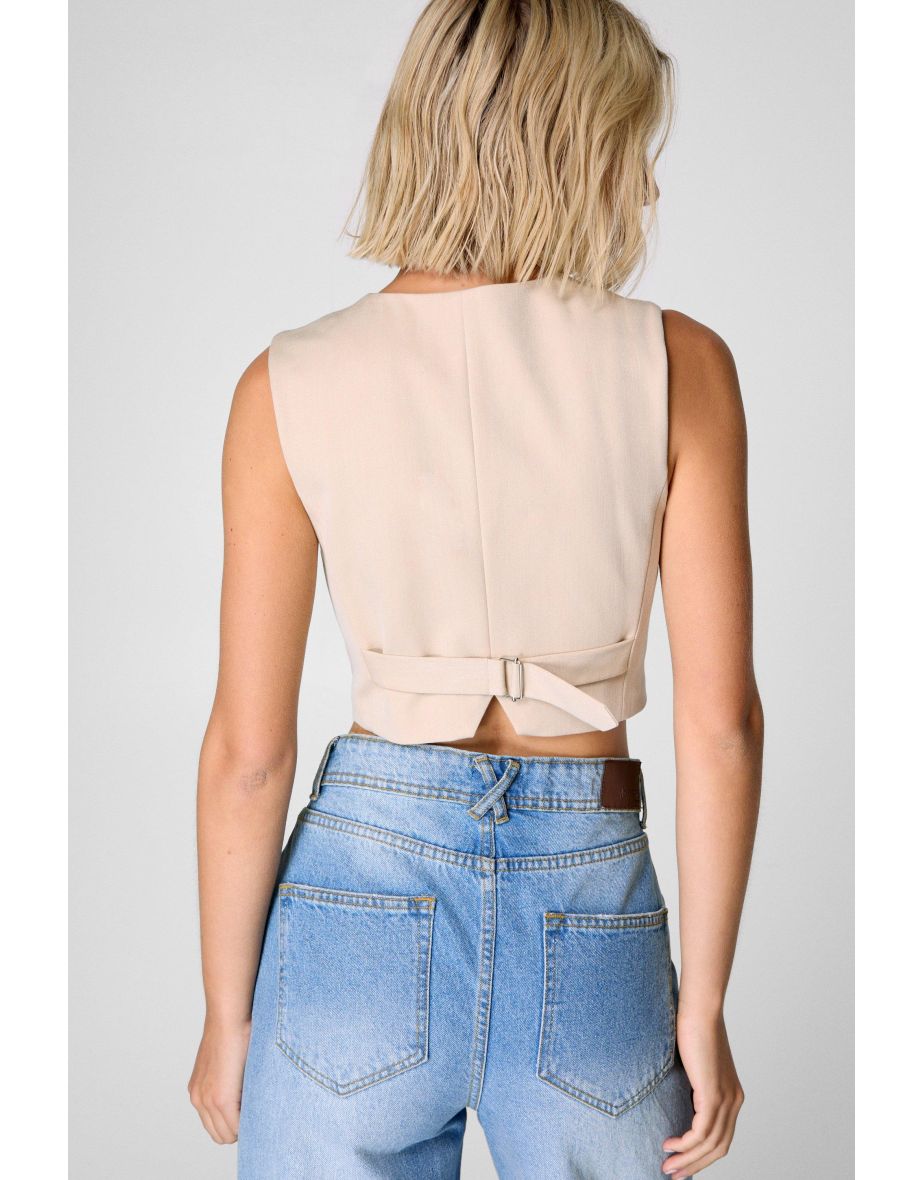 Tailored Button Front Suit Vest - 3