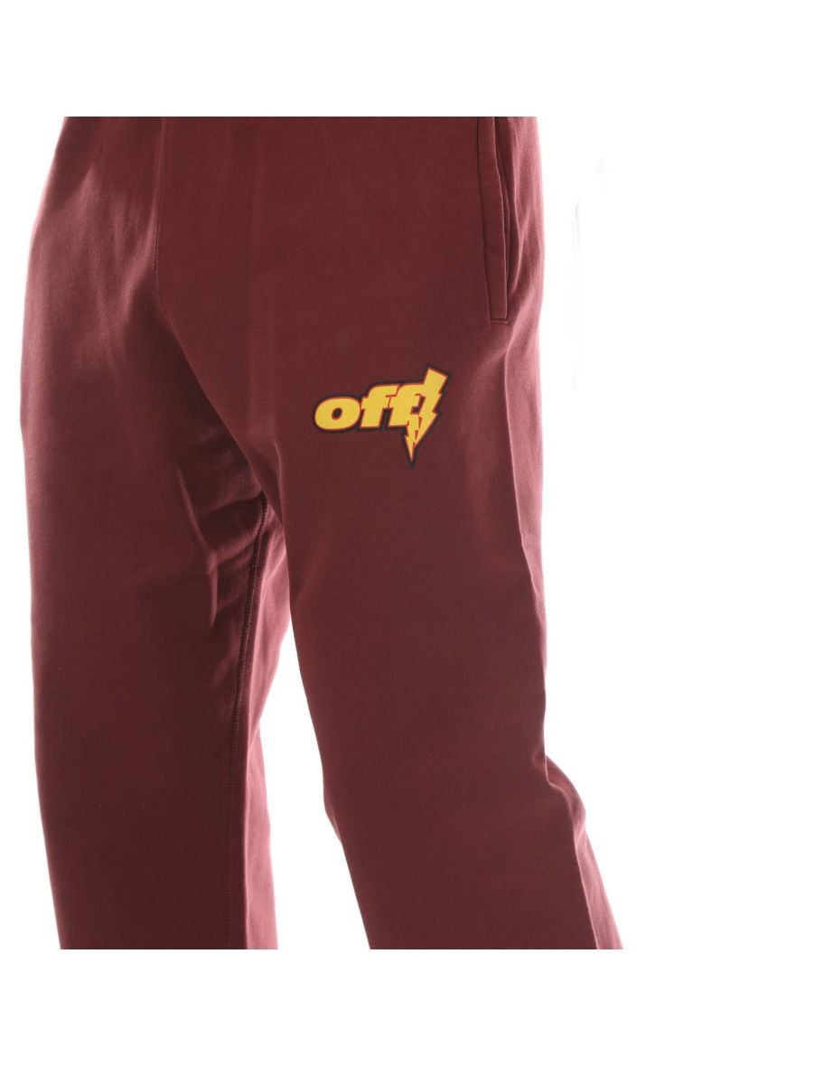 Men's Off White Thunder Stable Slim Sweatpants in Red - 2