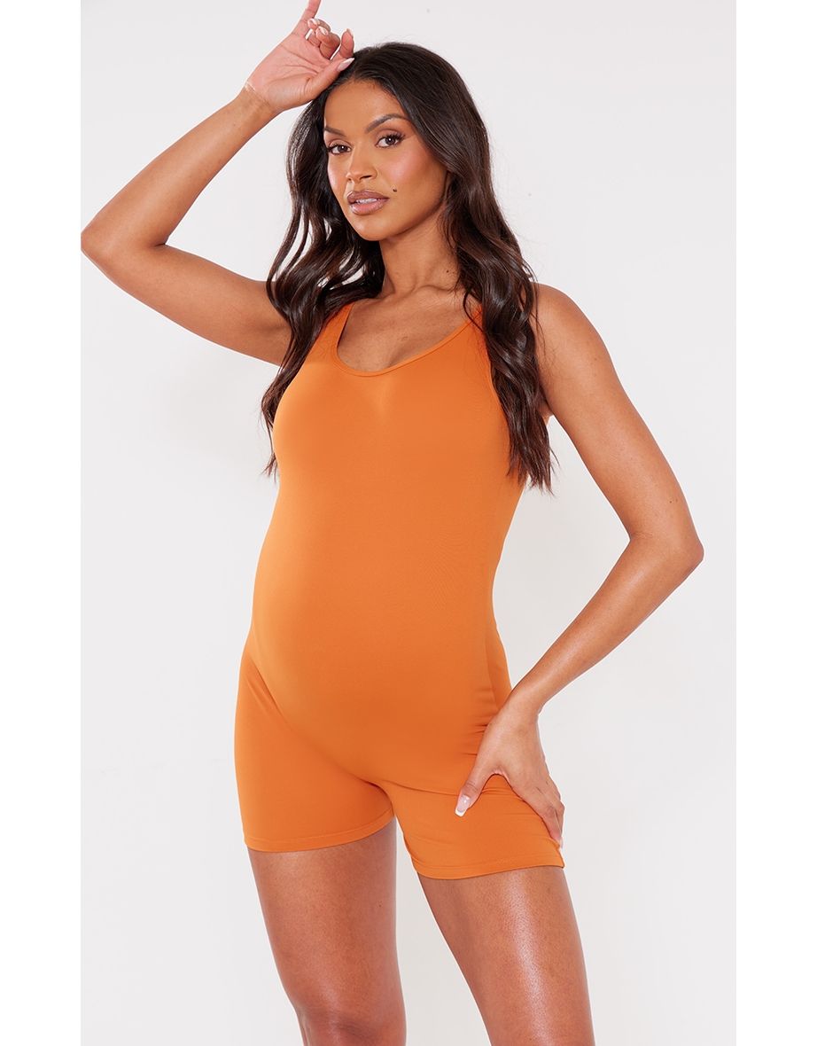 Maternity Burnt Orange Sleeveless Unitard