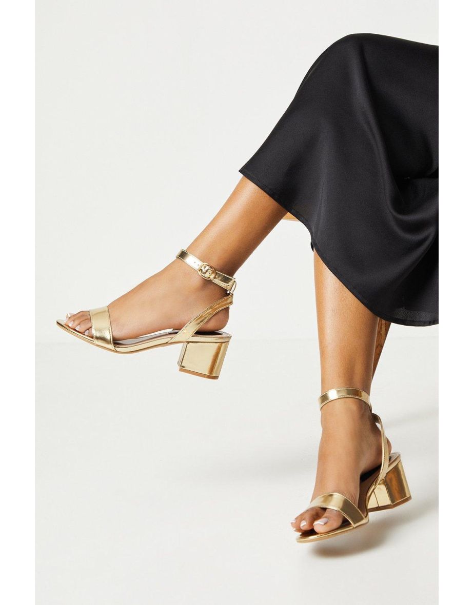 Wide Fit Tommi Barely There Mid Block Heel Sandals