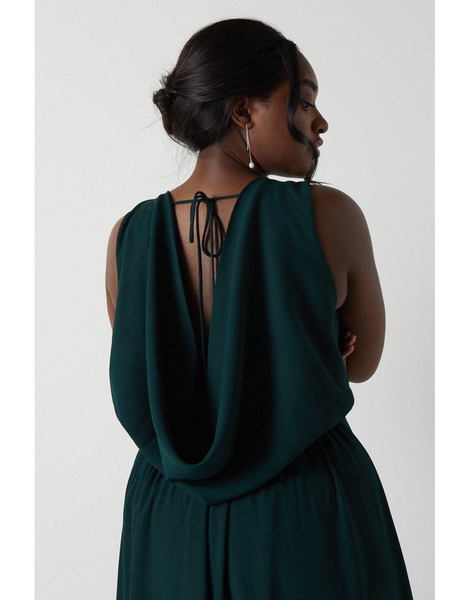 Plus Size Cowl Back Bridesmaids Maxi Dress - 3