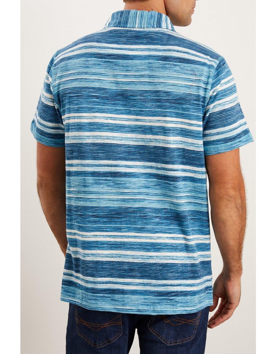 Faded Stripe Polo - blue - 2