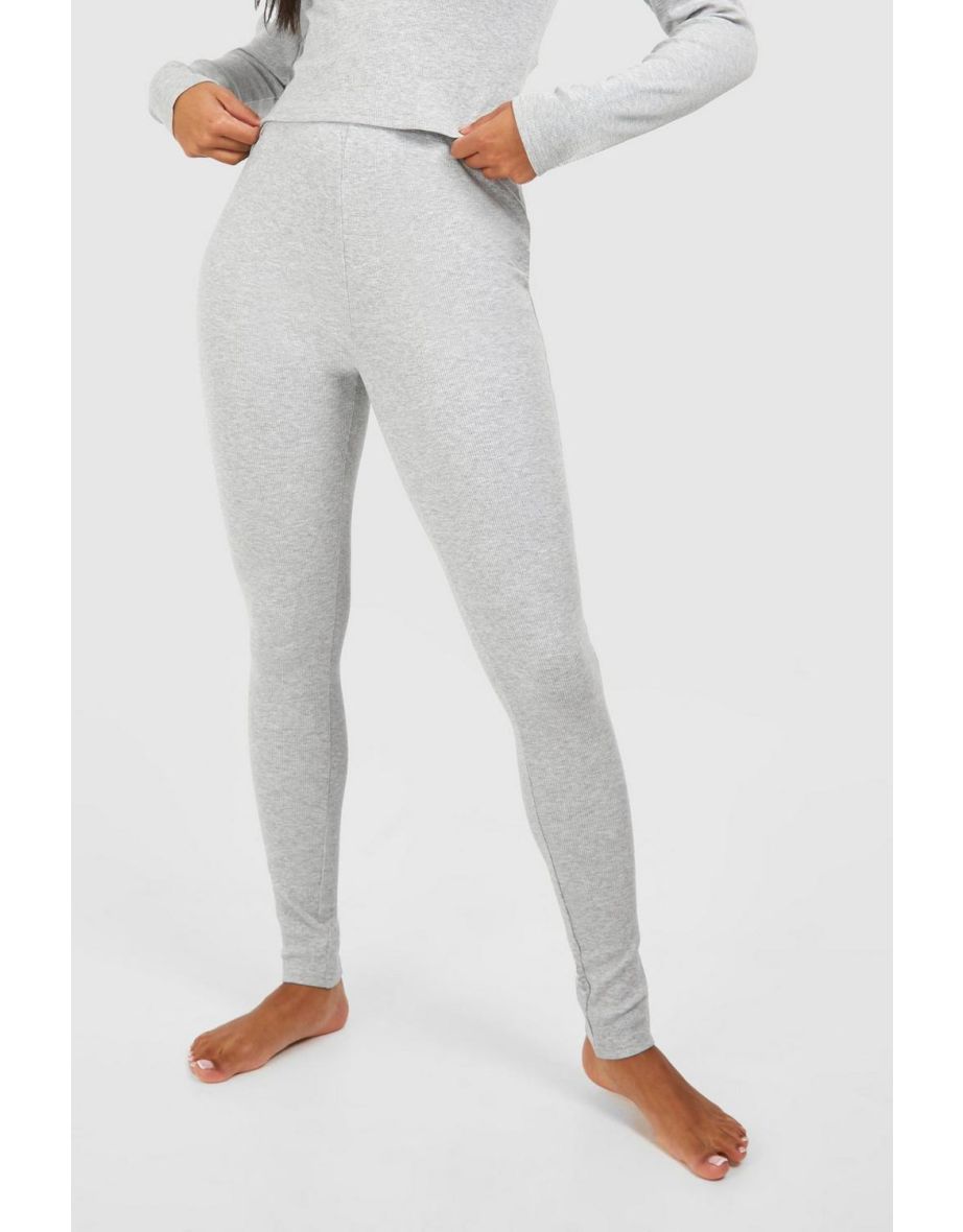 Rib Lounge Leggings - grey marl - 3
