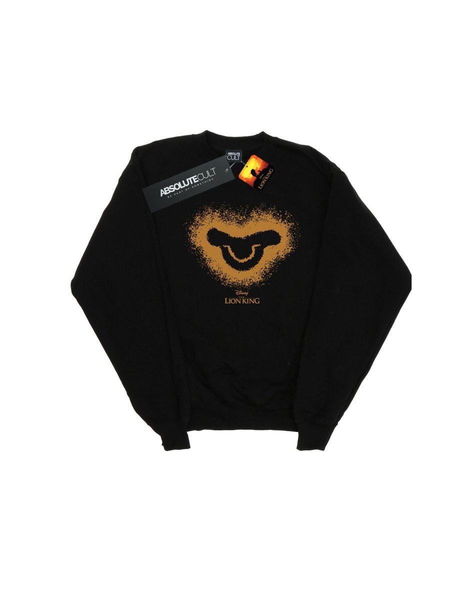 Disney Girls The Lion King Movie Simba Baby Face Sweatshirt - Black