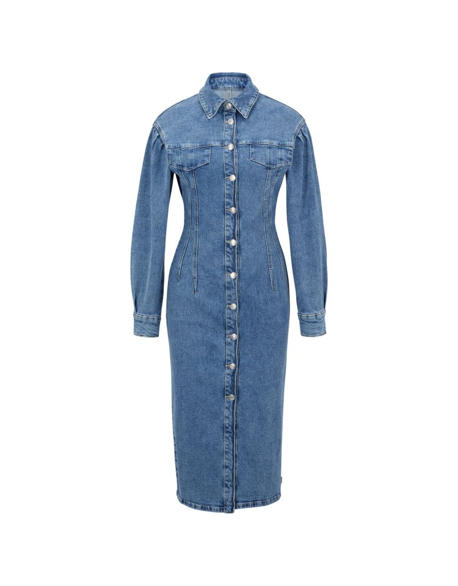 Women's Hugo Boss Gesina Denim Dress in Blue - 4