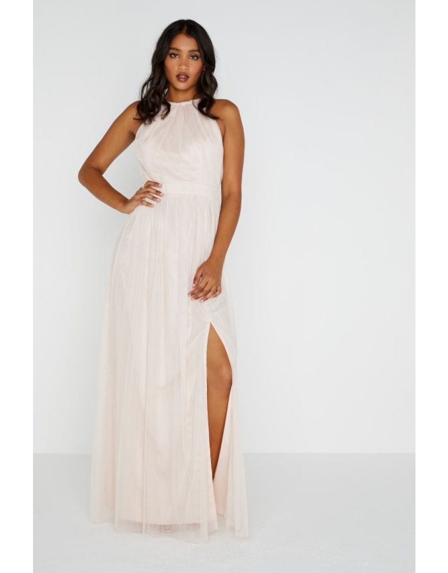 little mistress nude maxi dress