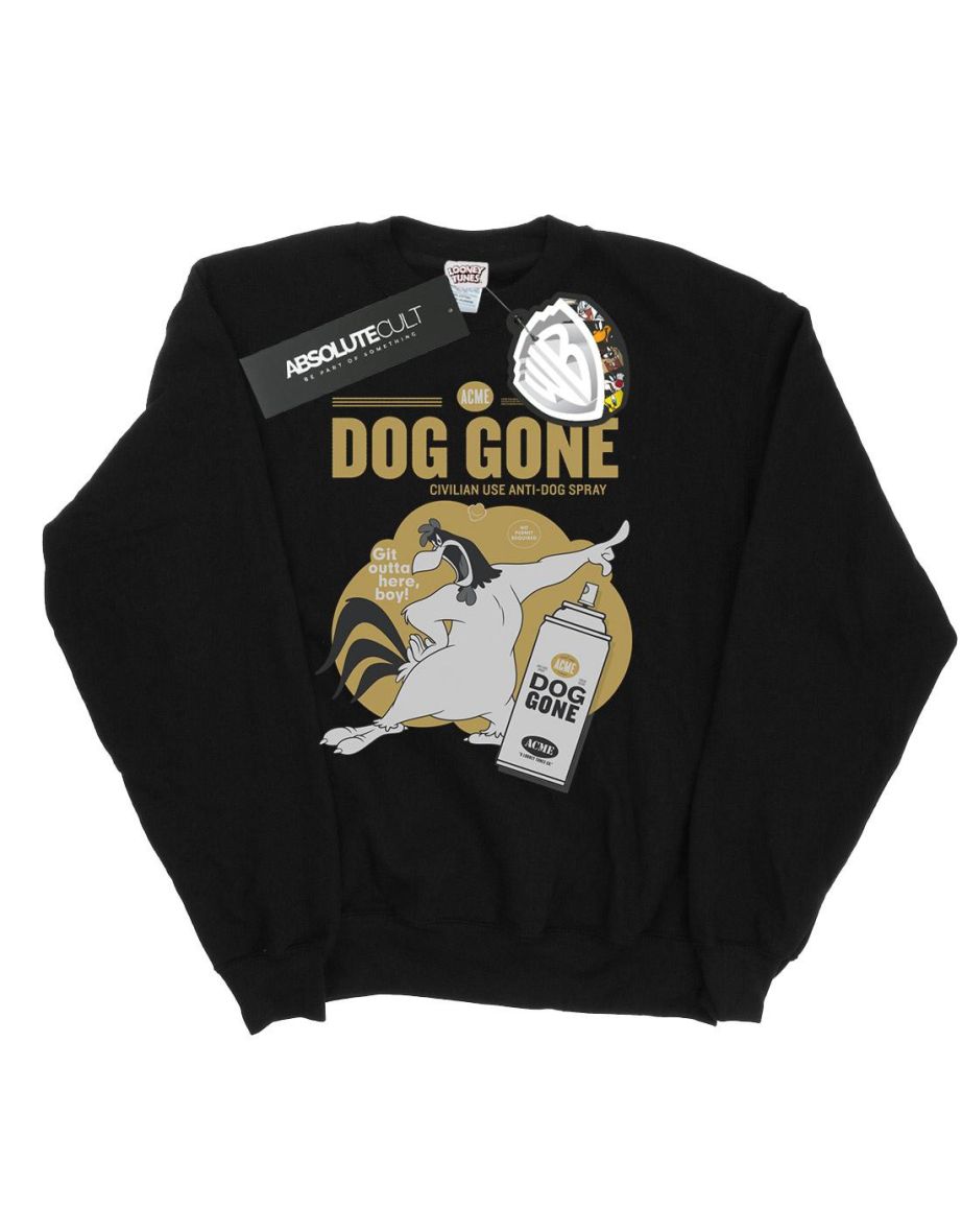 Looney Tunes Girls Foghorn Leghorn Dog Gone Sweatshirt - Black