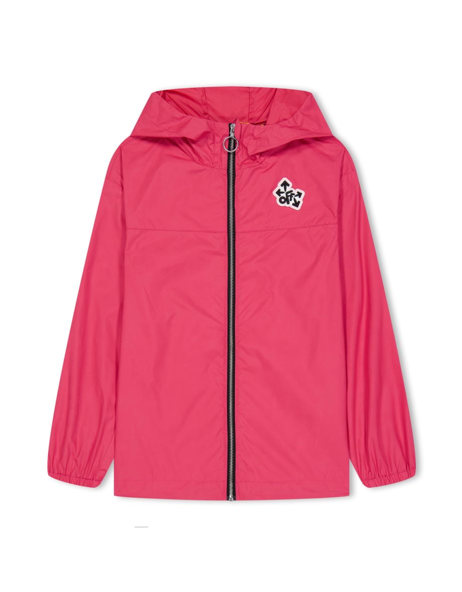 Girl's Off White Juniors Monogram Water React Windbreaker Jacket in Pink