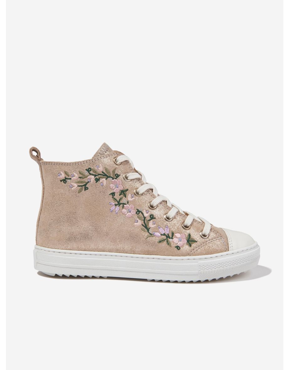 Girls Swag Brodi High Top Trainers in Gold