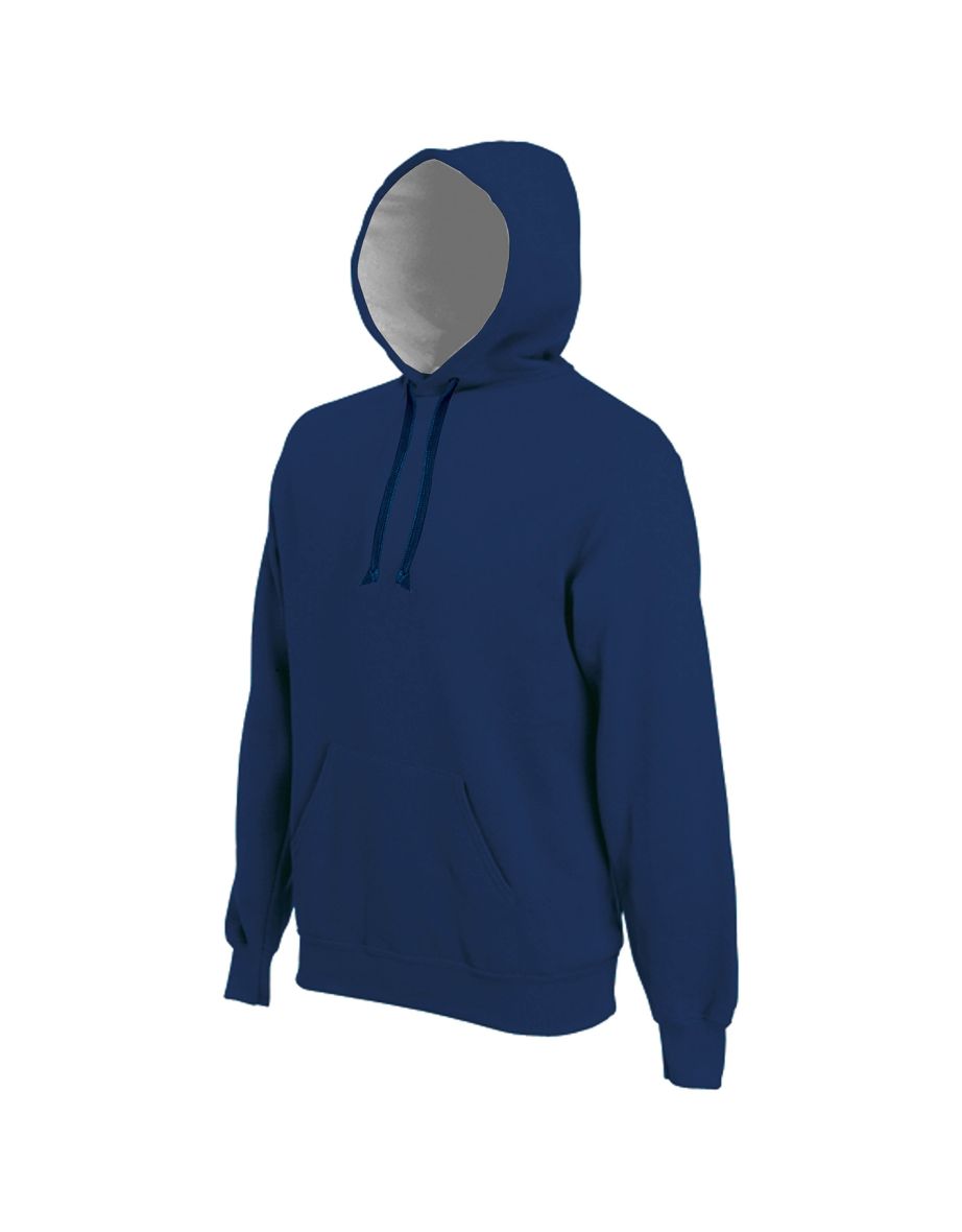 Kariban Mens Heavy Contrast Hooded Sweatshirt / Hoodie - Navy