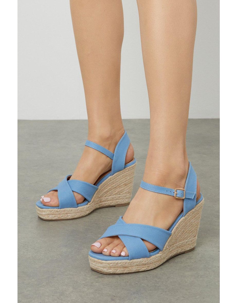 Cross Strap Wedges