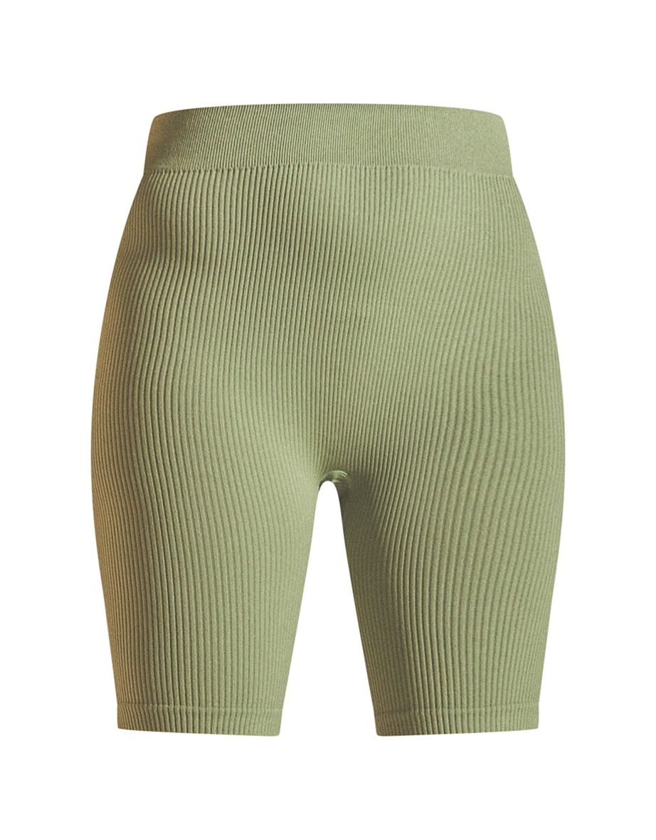Basic Khaki Structured Contour Rib Cycle Shorts - 5