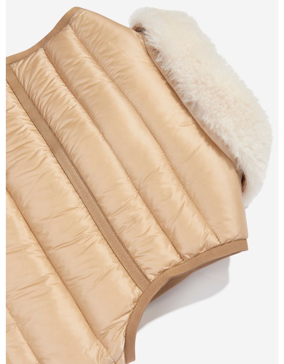 Moncler Enfant Girls Down Padded Elisheba Gilet in Beige - 3