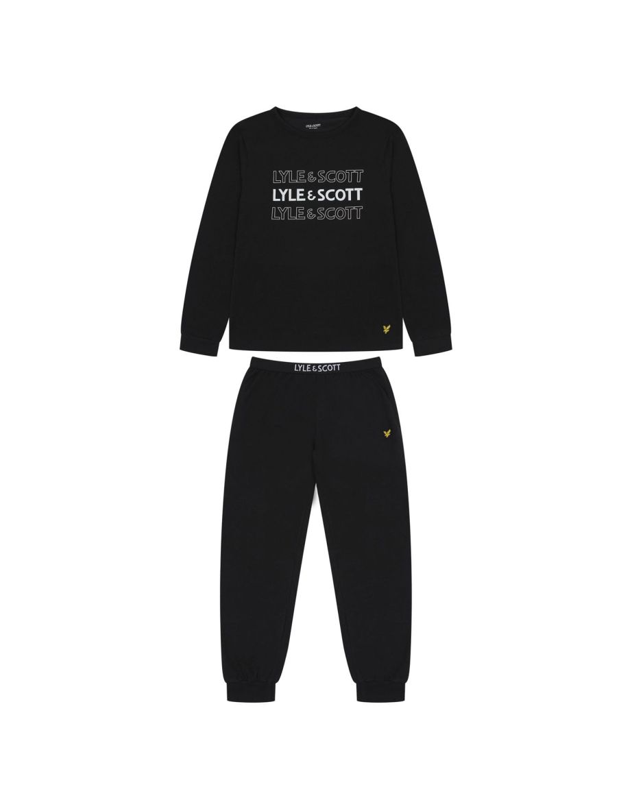 Boy's Lyle And Scott Juniors Loungewear Set in Black
