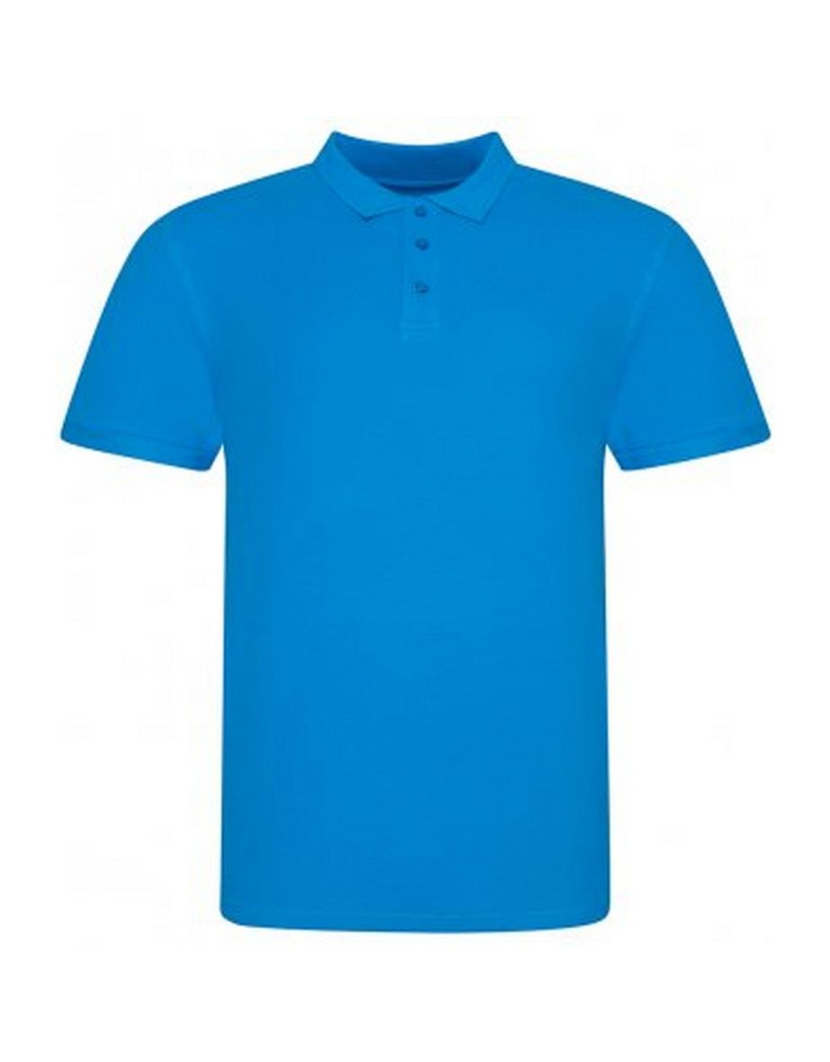 Awdis Mens Piqu Cotton Short-Sleeved Polo Shirt - Azure