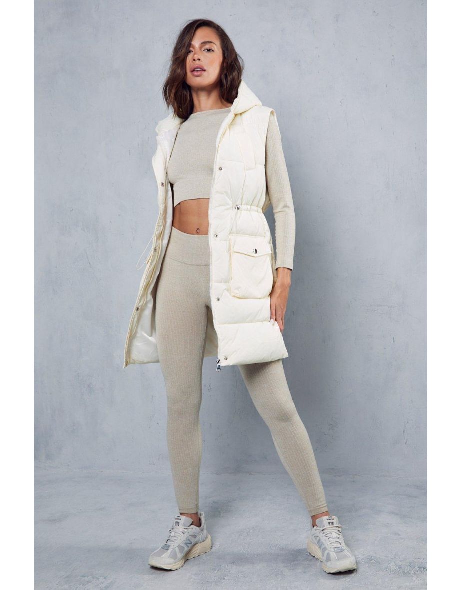 Recycled Hooded Drawstring Waist Gilet - 3