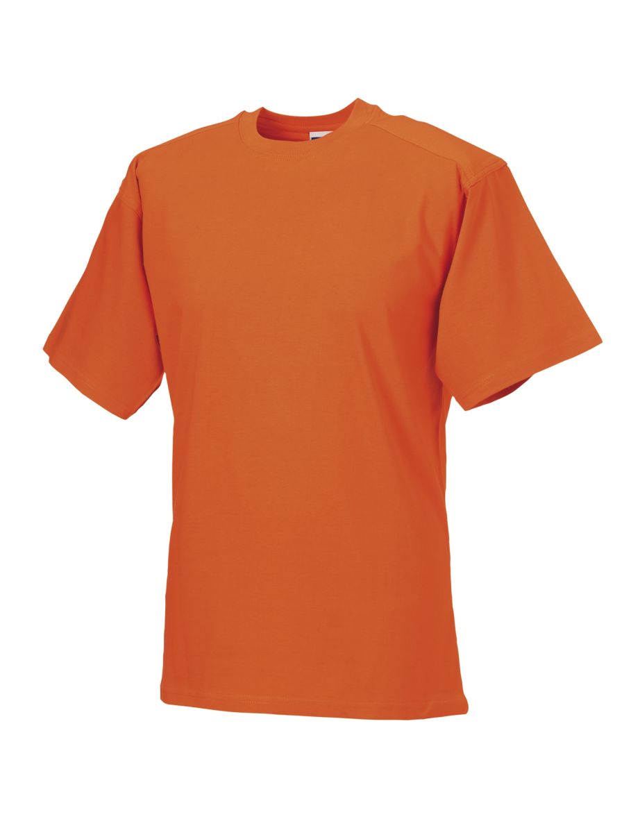 Russell Europe Mens Workwear Short Sleeve Cotton T-Shirt - Orange - 3