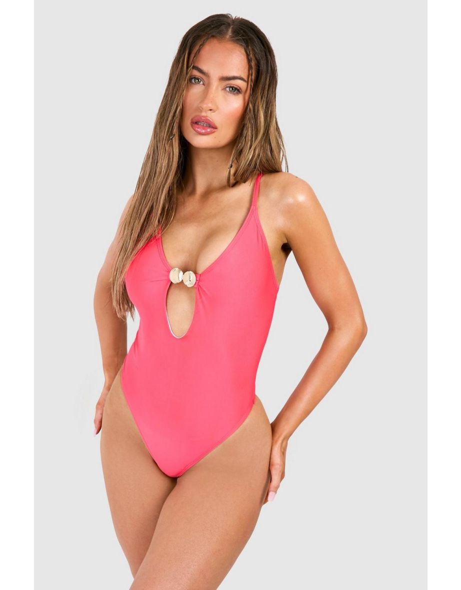 Coral pink swimsuit online