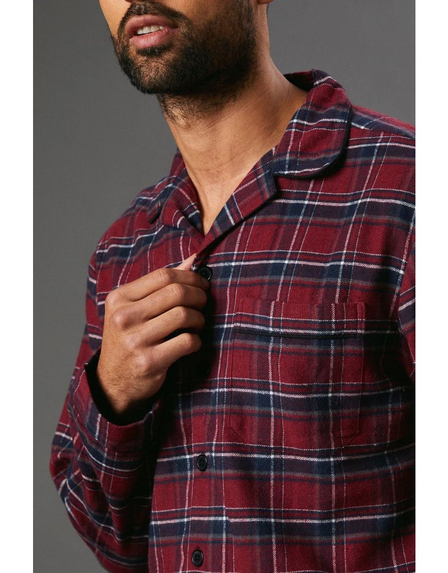 Red Brushed Check Pyjama Set - 3