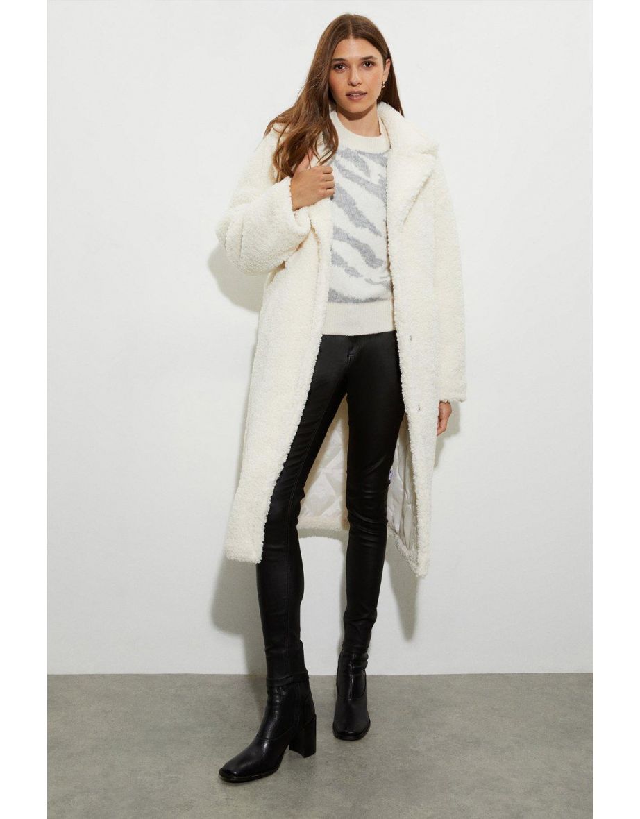 Longline Oversized Teddy Coat
