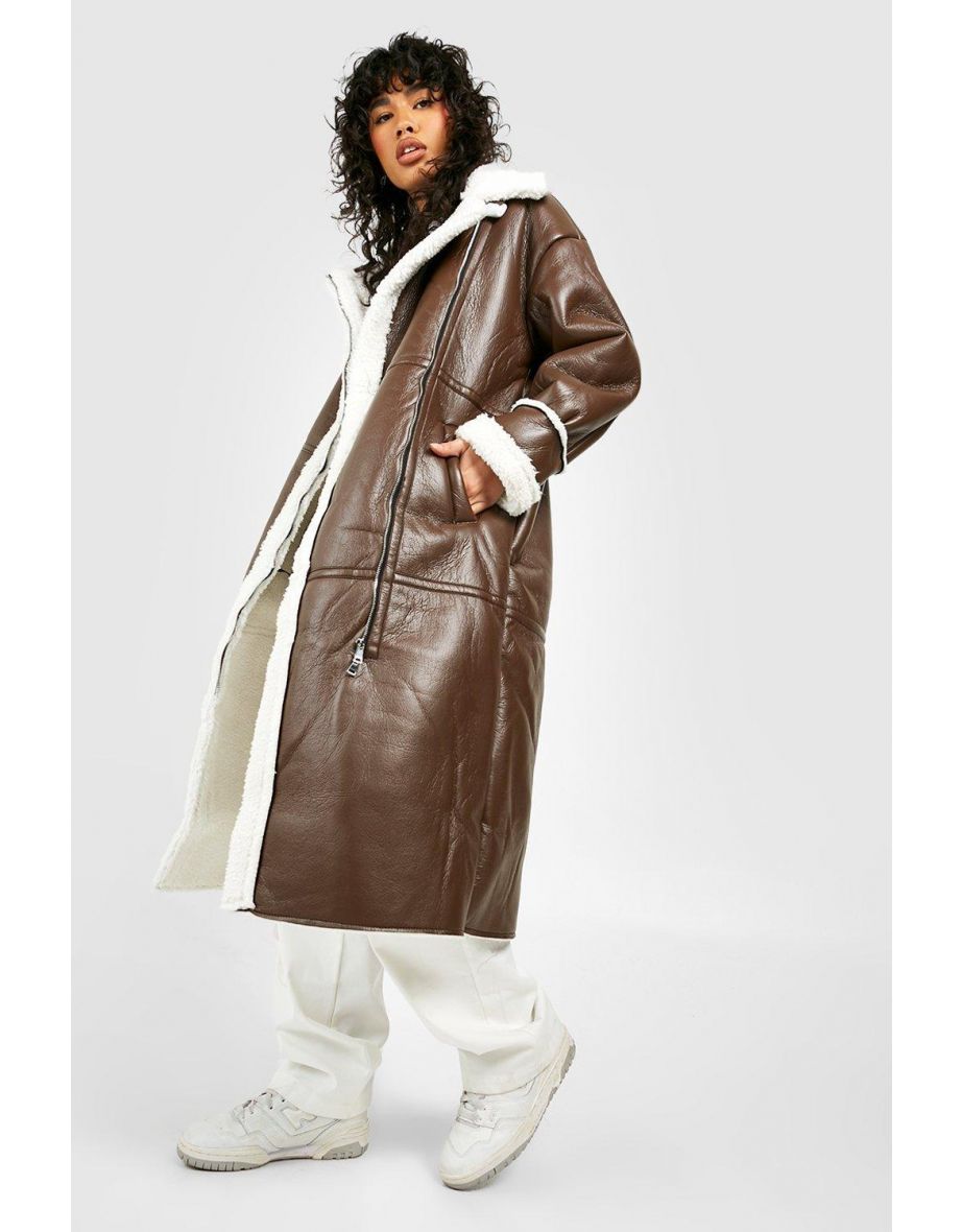 Longline clearance aviator coat