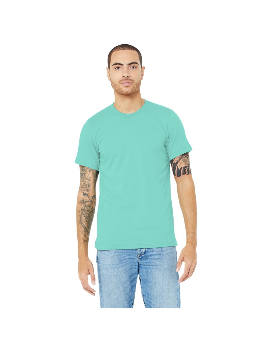 Canvas Unisex Jersey Crew Neck T-Shirt / Mens Short Sleeve T-Shirt - Teal - 2