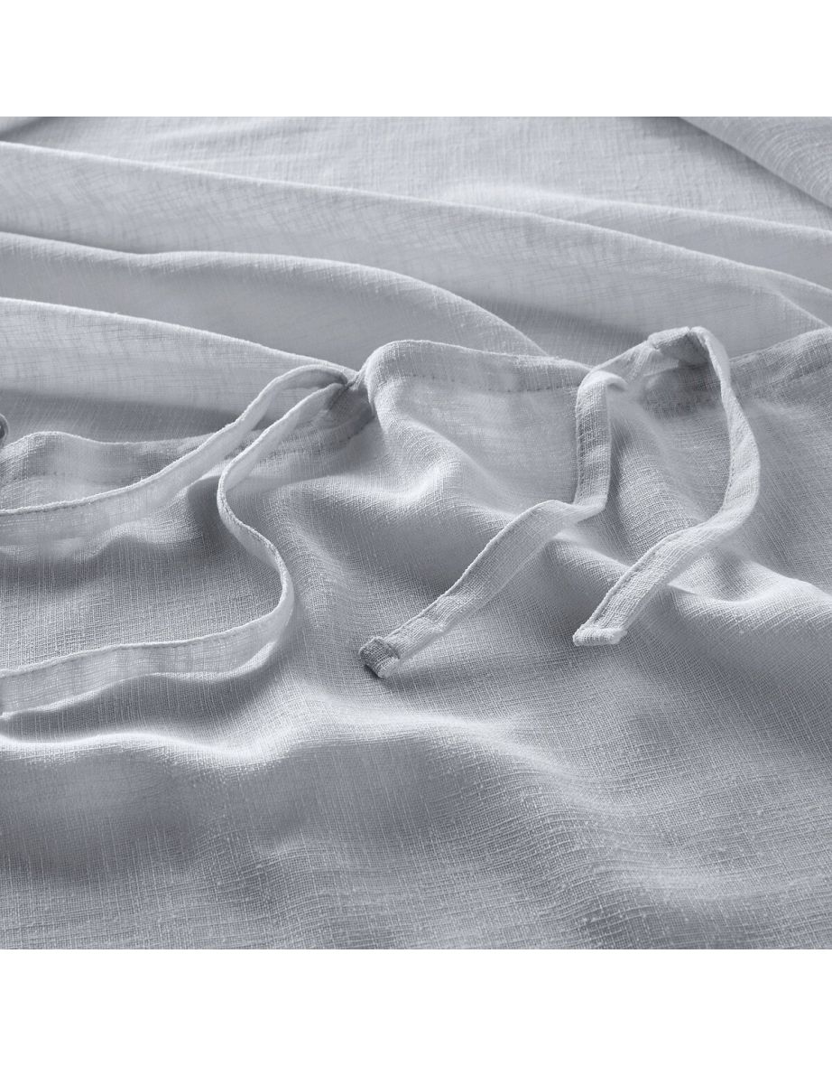 Nyong Plain Linen-Effect Curtain Panel (Tie-Top) - 3