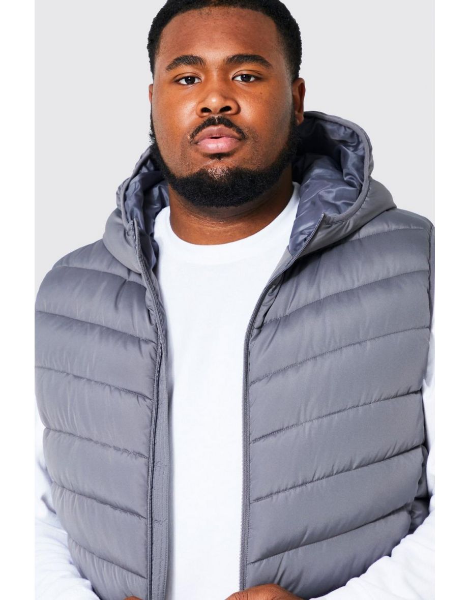 Plus Quilted Zip Through Gilet - charcoal - 2