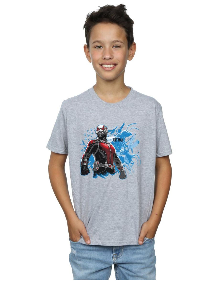 Marvel Boys Ant-Man Standing T-Shirt - Sports Grey
