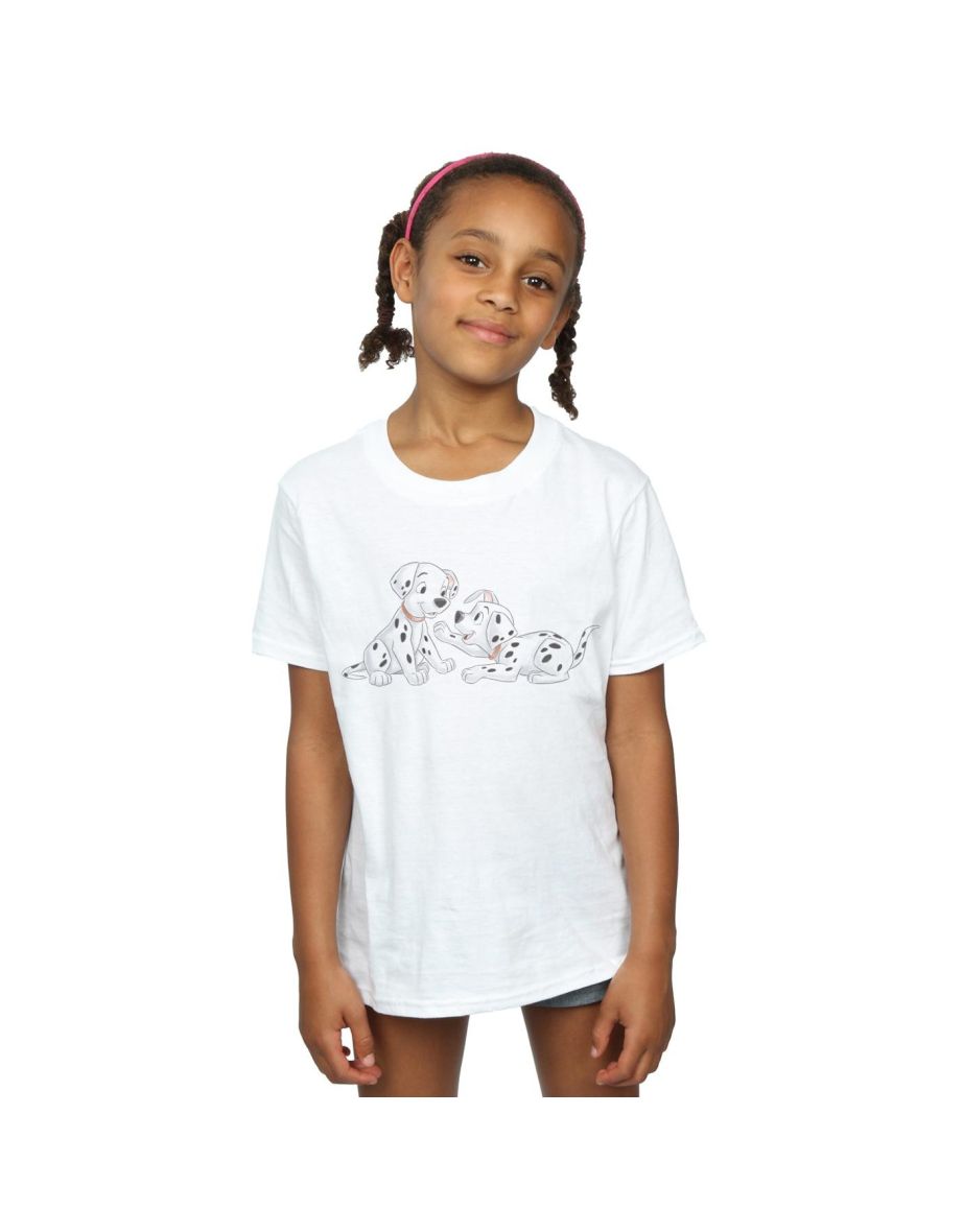 Disney Girls 101 Dalmatians Watercolour Friends Cotton T-Shirt - White