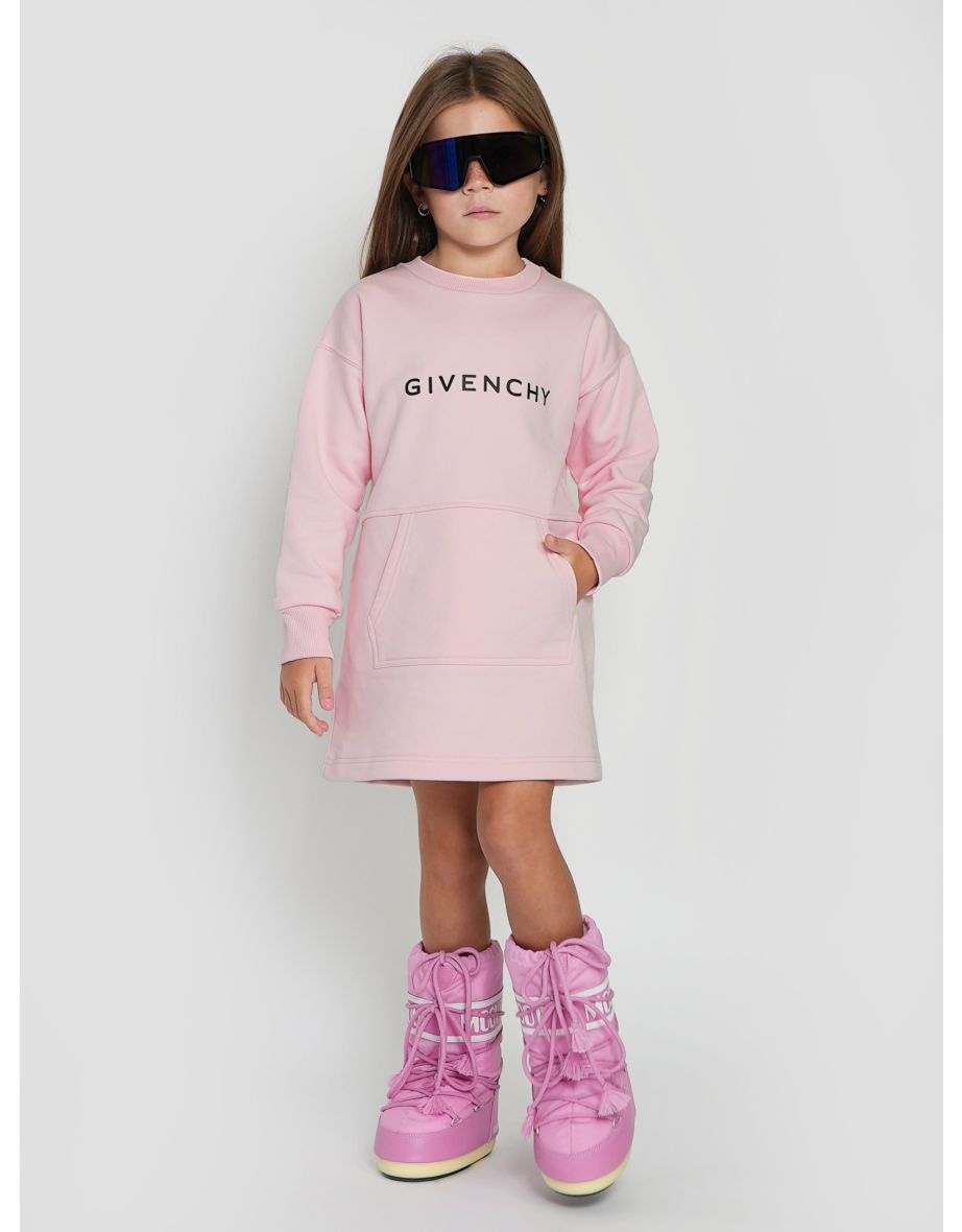Givenchy Girls Logo Sweater Dress in Pink
