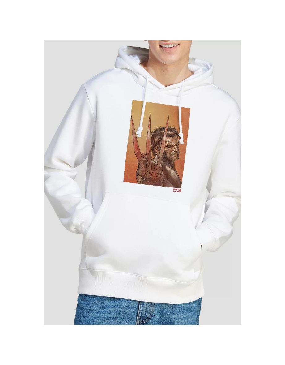 Marvel Mens X-Men Ready Wolverine Hoodie - White
