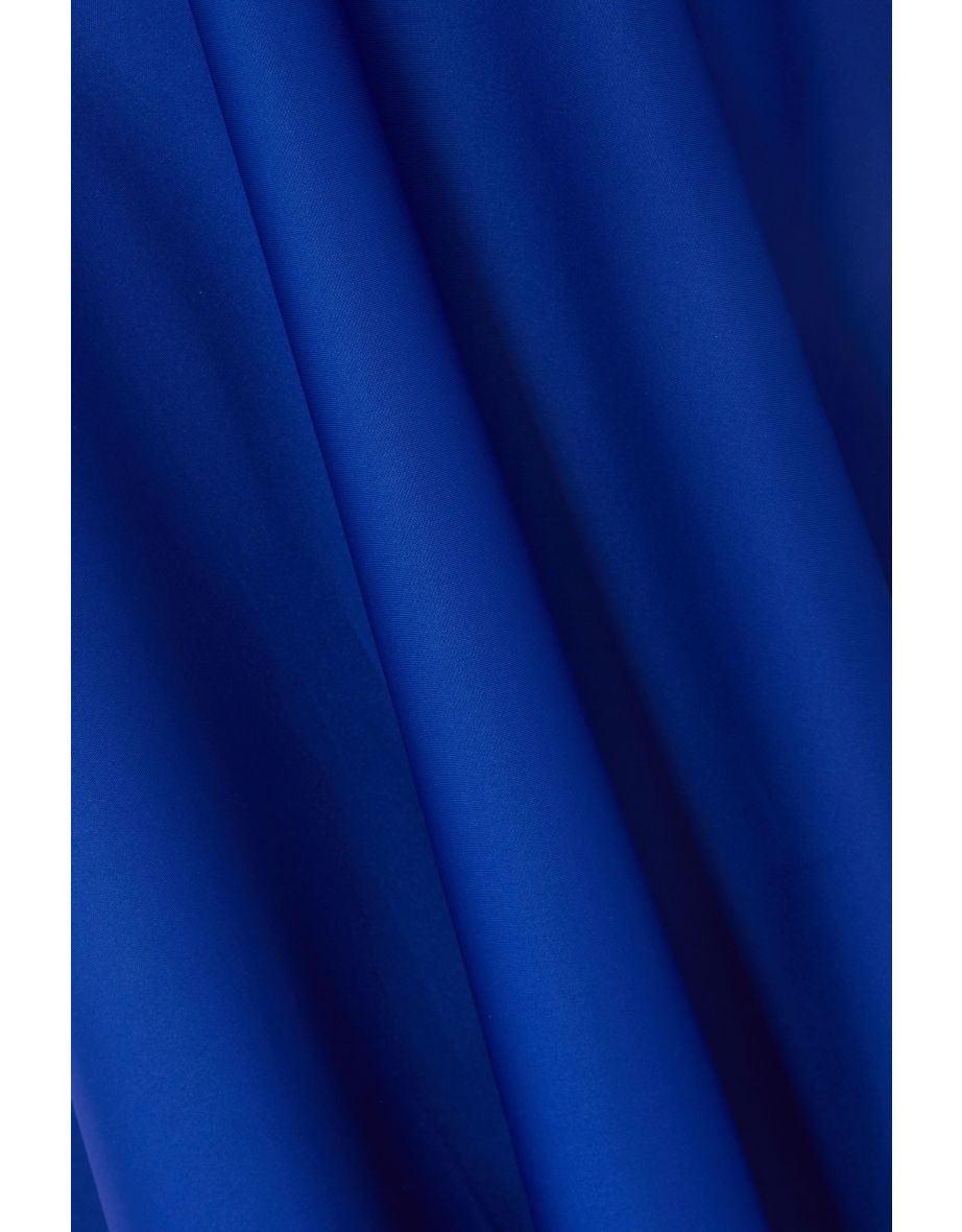 Royal Blue A-Line Midi Dress - 5