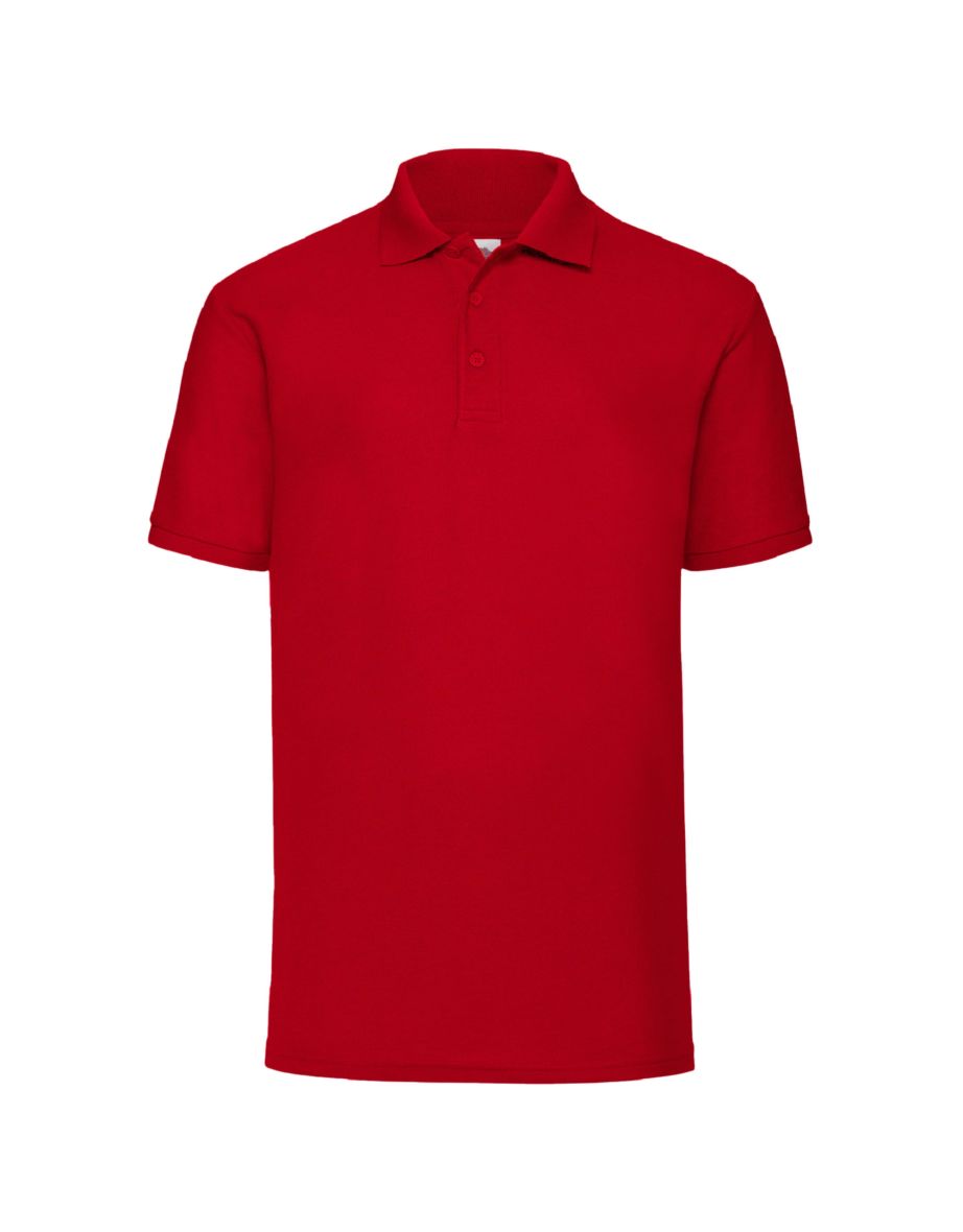 Fruit Of The Loom Mens 65/35 Pique Short Sleeve Polo Shirt - Red