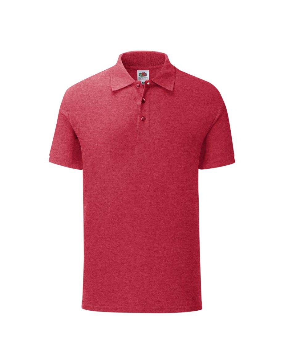 Fruit Of The Loom Mens Iconic Polo Shirt - Heather Red - 1
