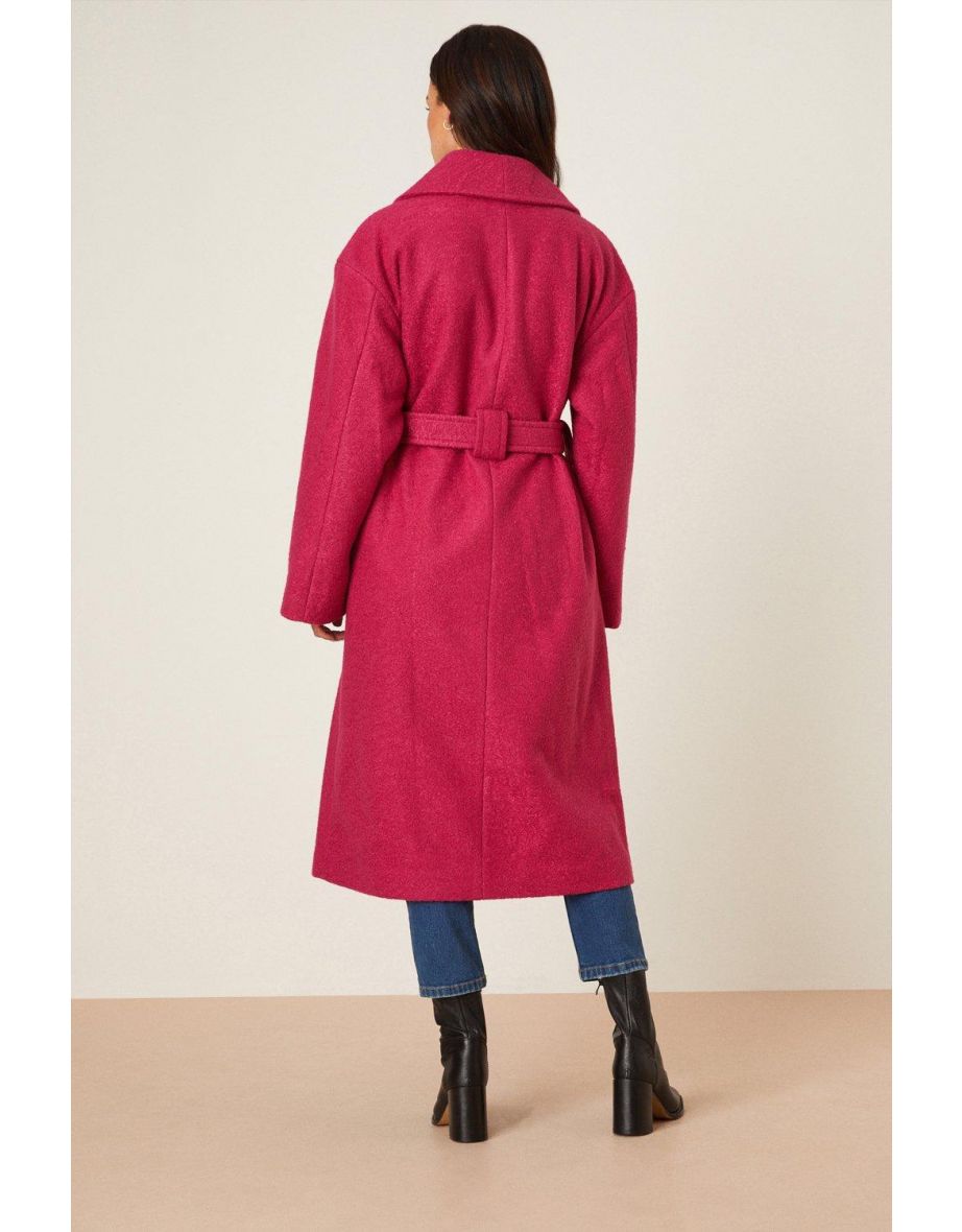 Petite Long Boucle Wrap Coat - 2