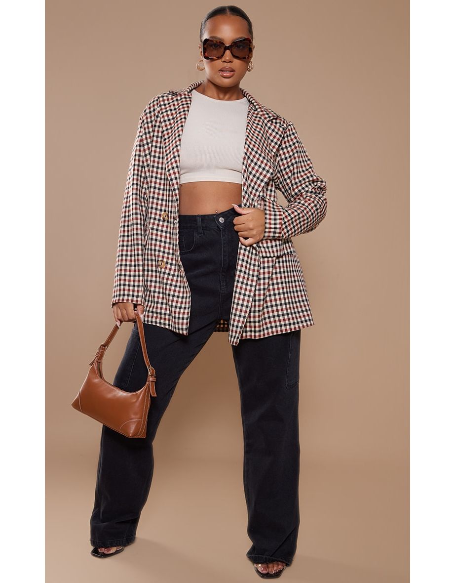 Checked 2024 oversized blazer