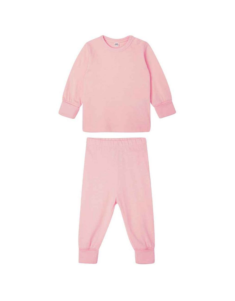 Babybugz Baby Shoulder Poppers Long Pyjama Set - Powder Pink