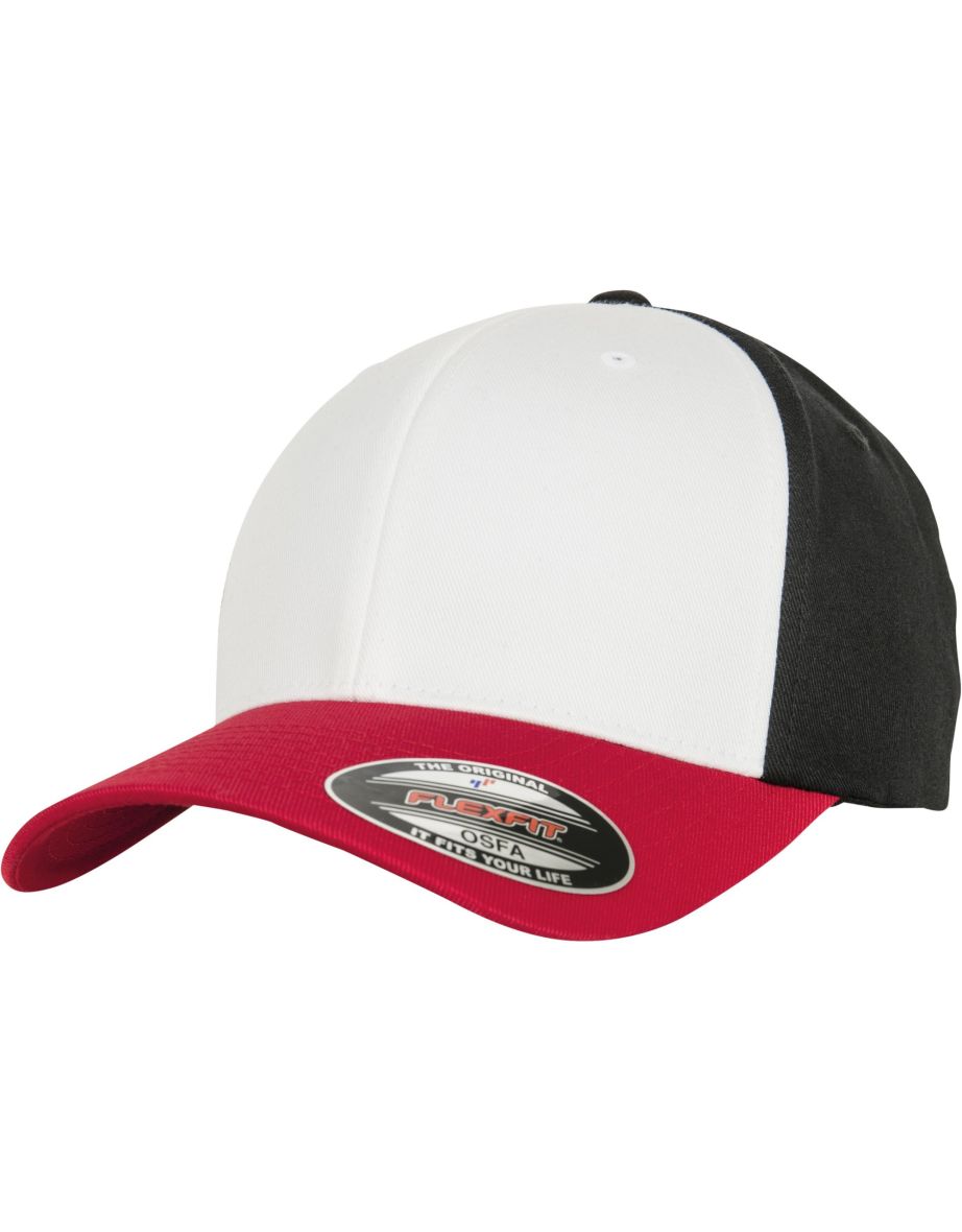 Flexfit by Yupoong 3-Tone Cap - Red/White/Black