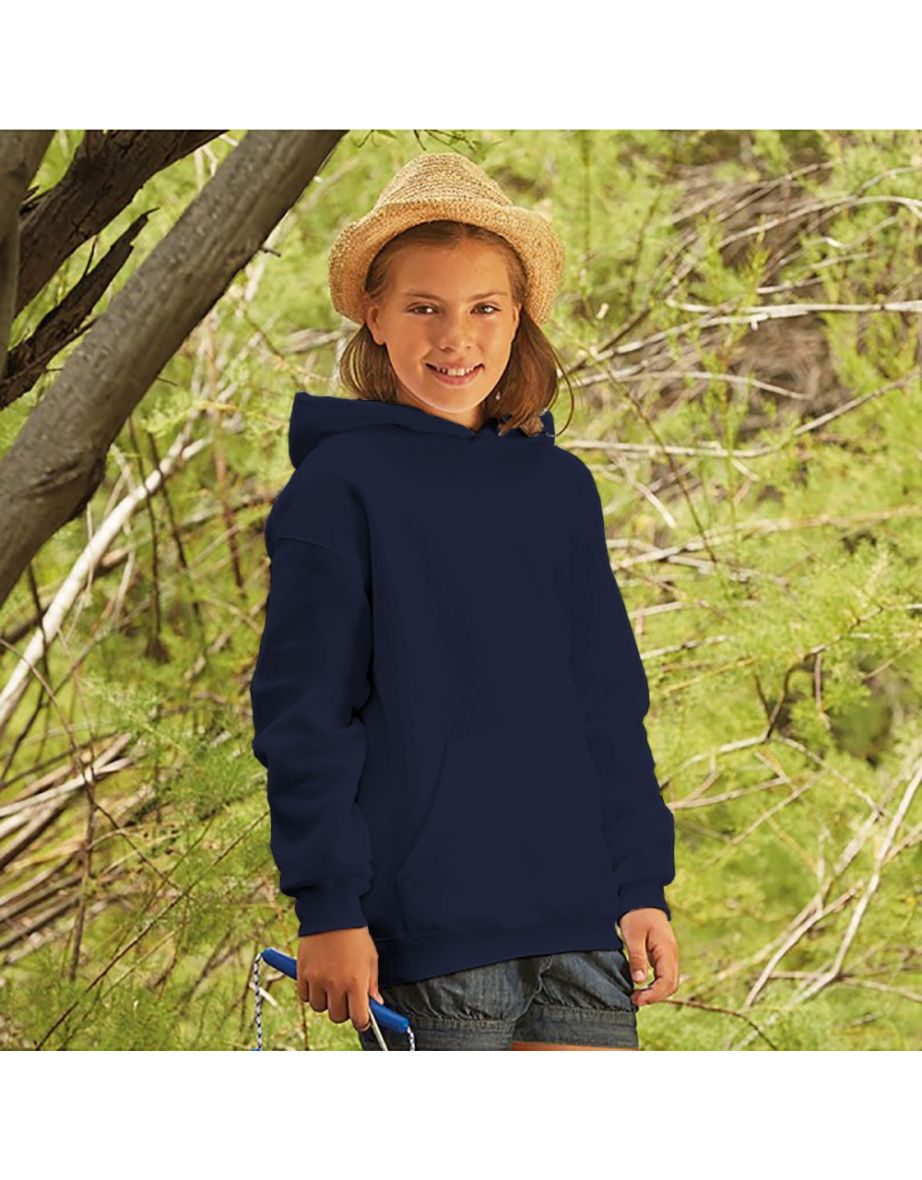 Fruit Of The Loom Kids Unisex Premium 70/30 Hooded Sweatshirt / Hoodie - Deep Navy - 3