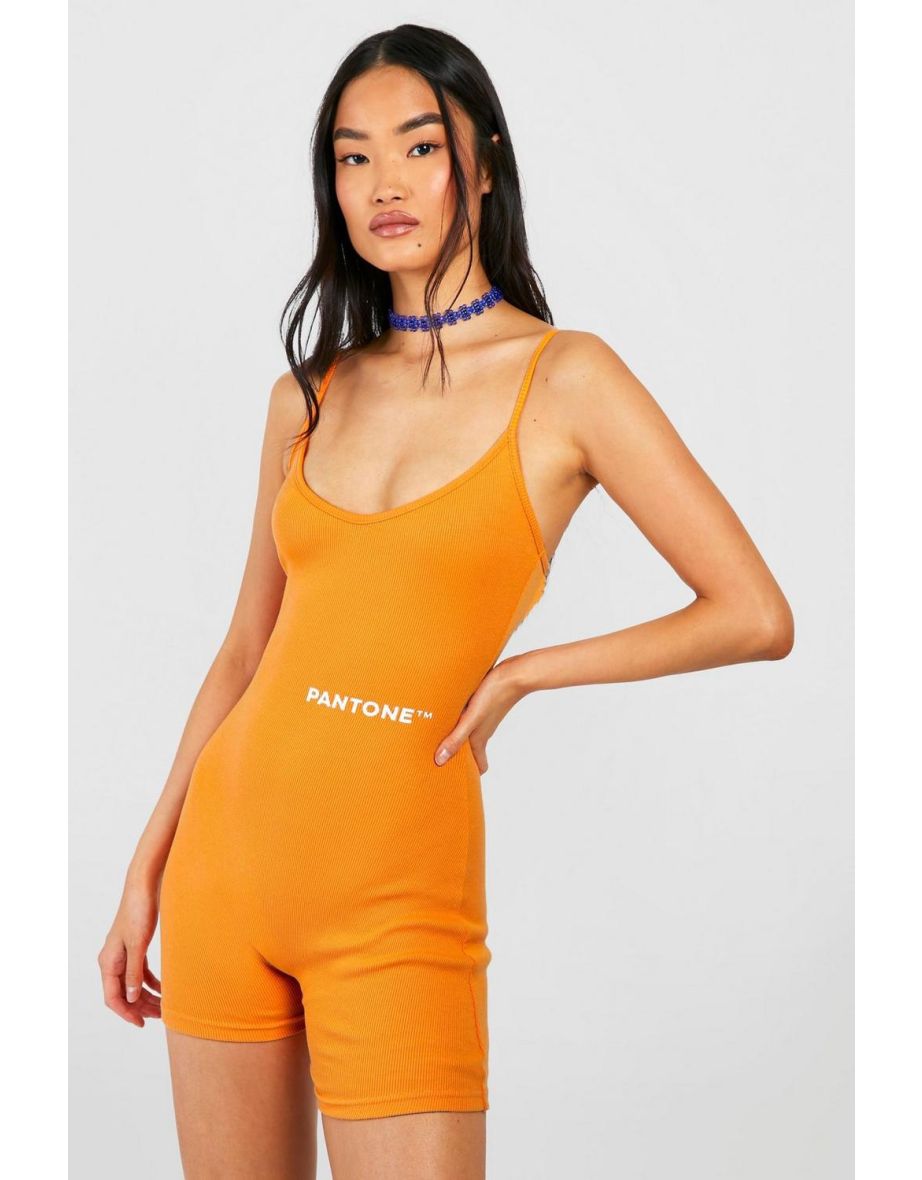 Pantone Ribbed Unitard - orange - 3