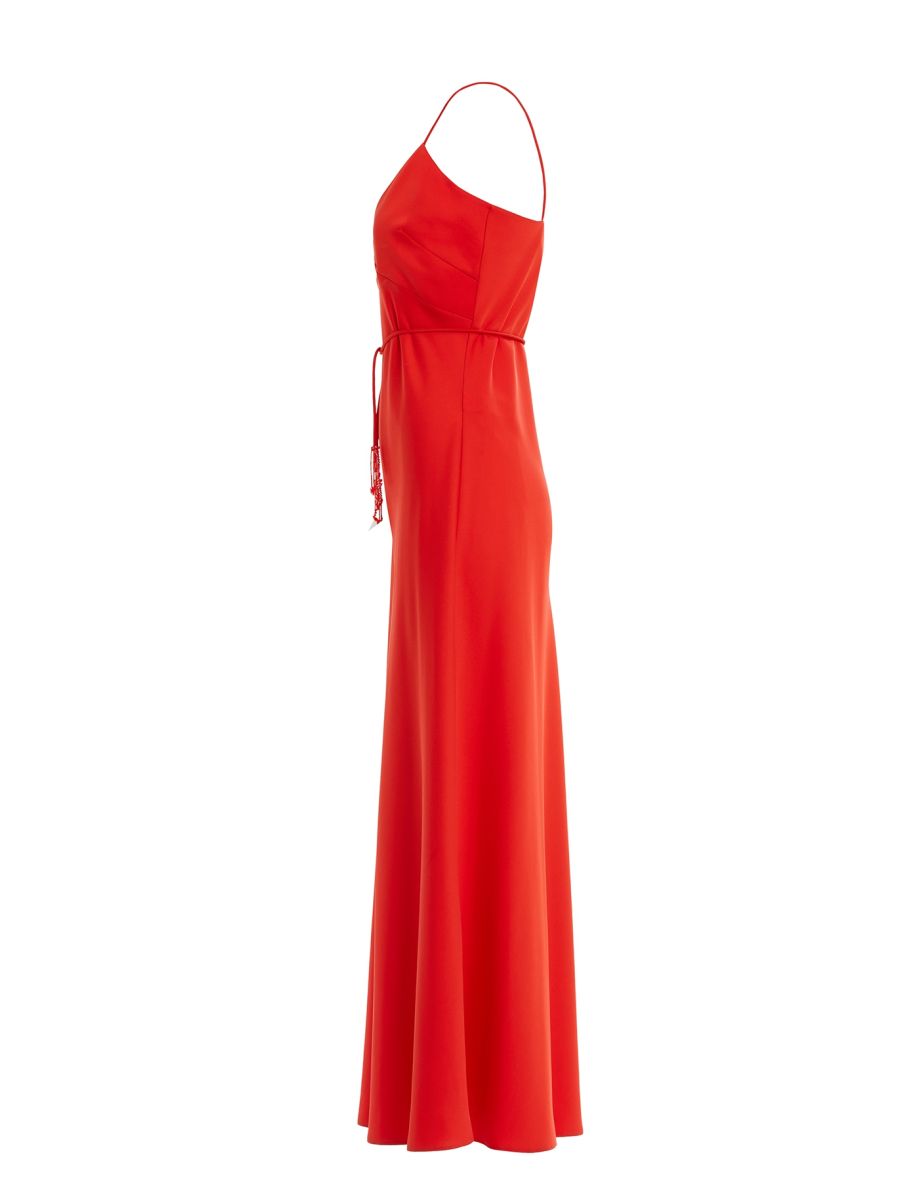 Thin Strap Red Dress - 3