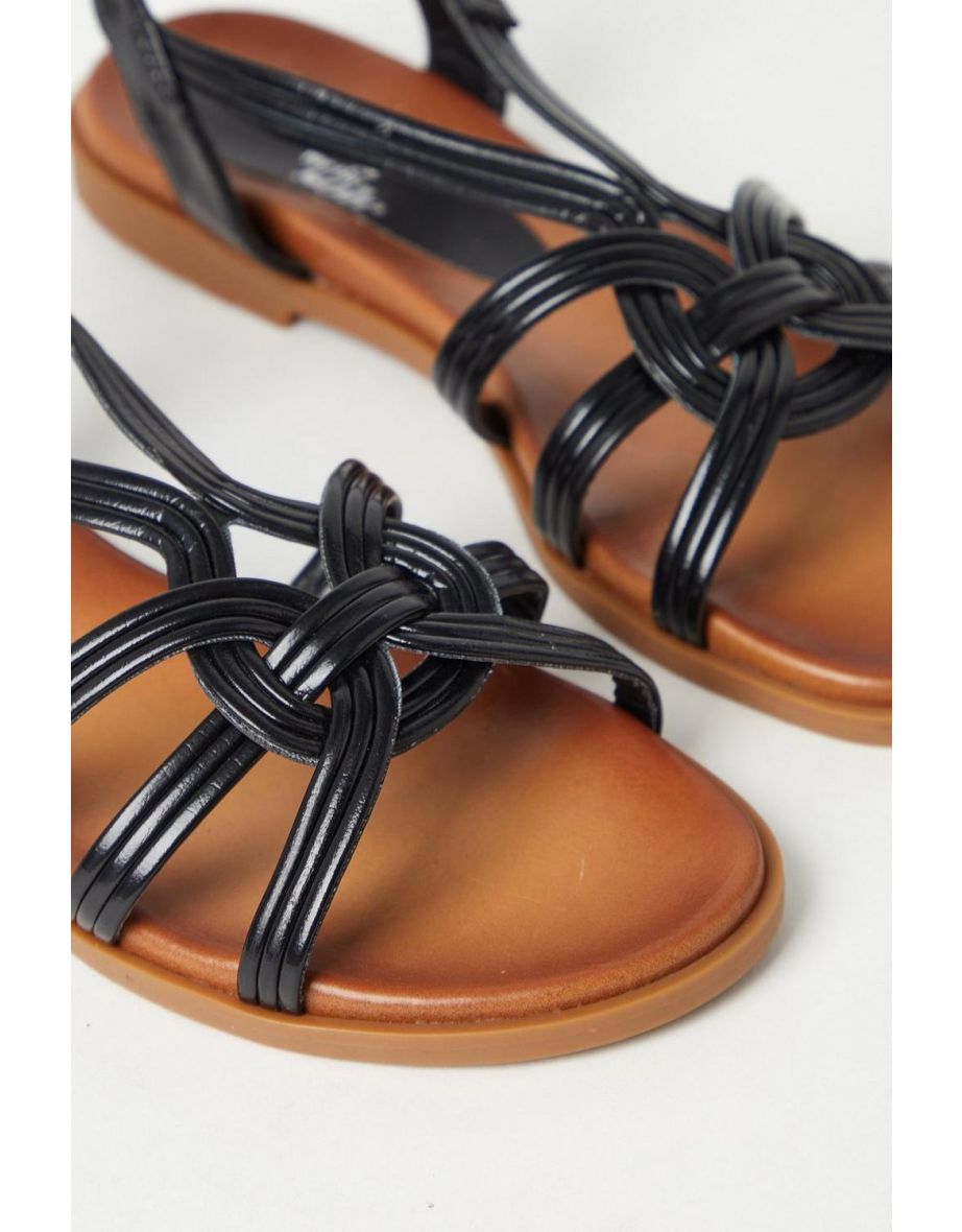 Good For The Sole: Morticia Interwoven Flexi Sole Flat Sandals - 3