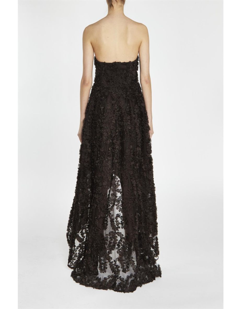 Eden Dark Chocolate Strapless Hi-Low Dress - 1
