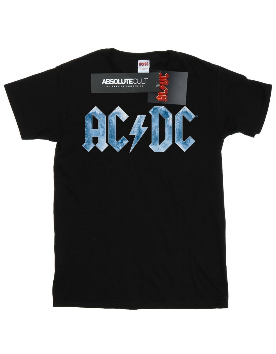 AC/DC Girls Blue Ice Logo Cotton T-Shirt - Black