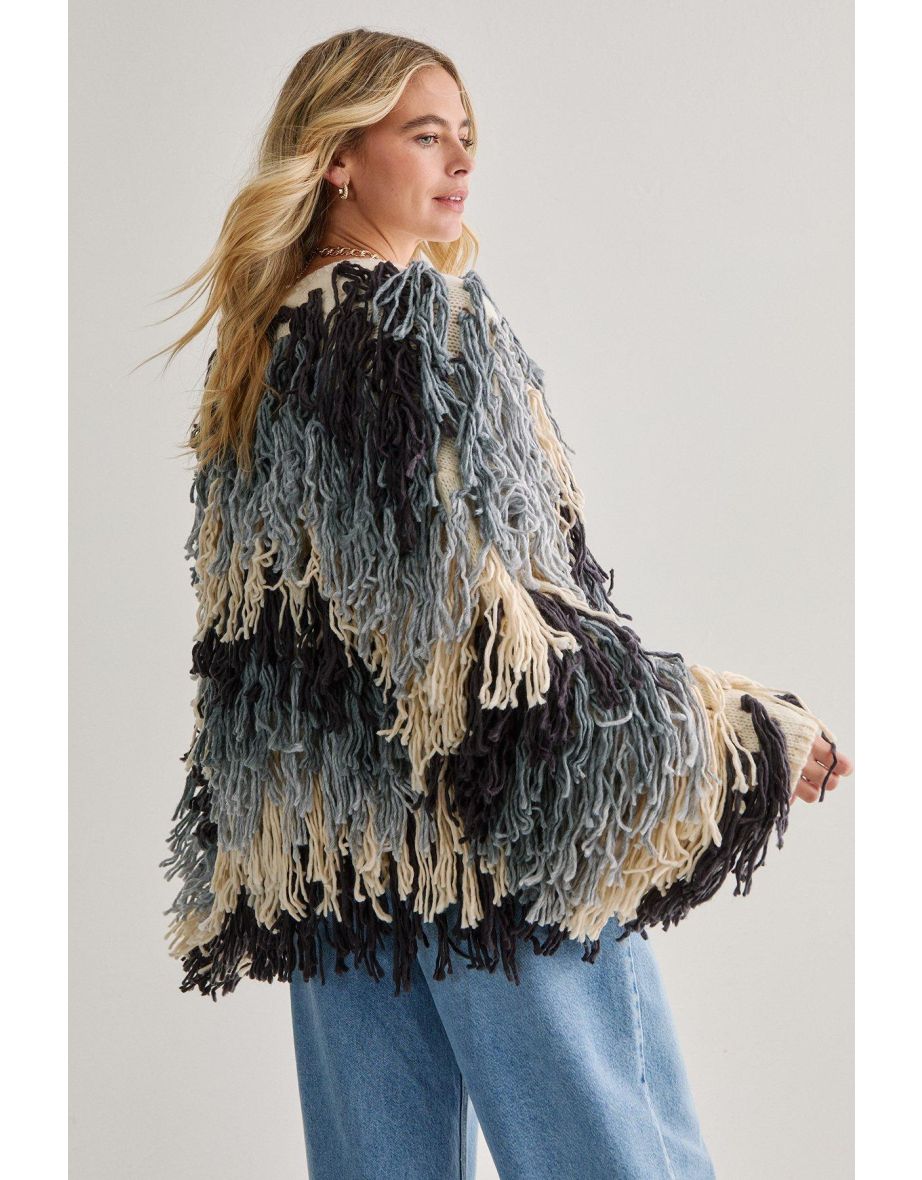 Multi Colour Loop Oversized Cardigan - 3